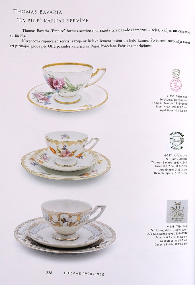 Thomas Bavaria "Empire" kafijas servīze, tējas servīze. A/S M.S. Kuzņecovs tējas servīze. Porcelāna vēsture