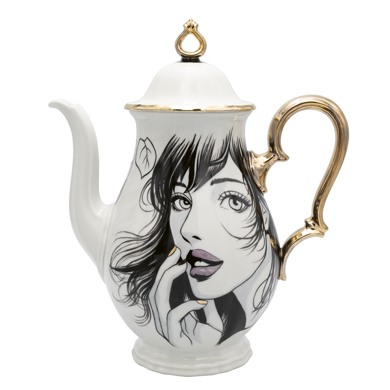 porcelāna kanna Melnbalts portrets